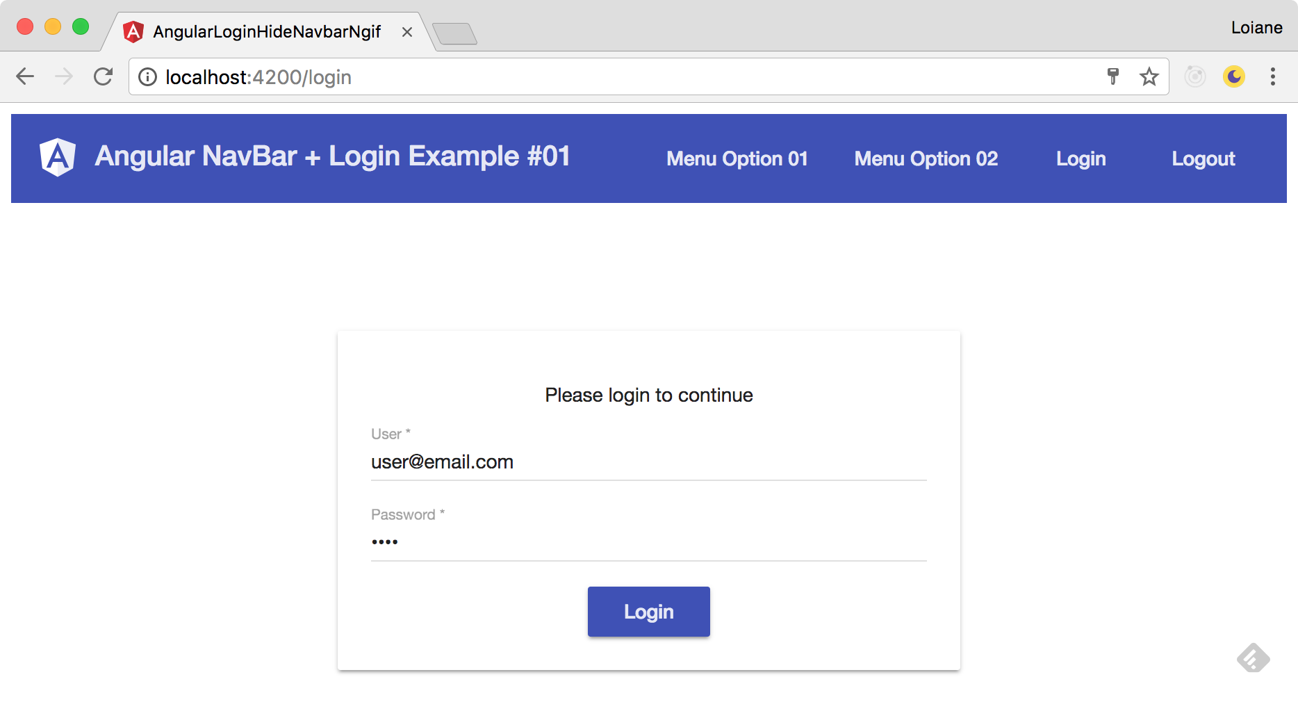 Angular: Hide Navbar Menu from Login page