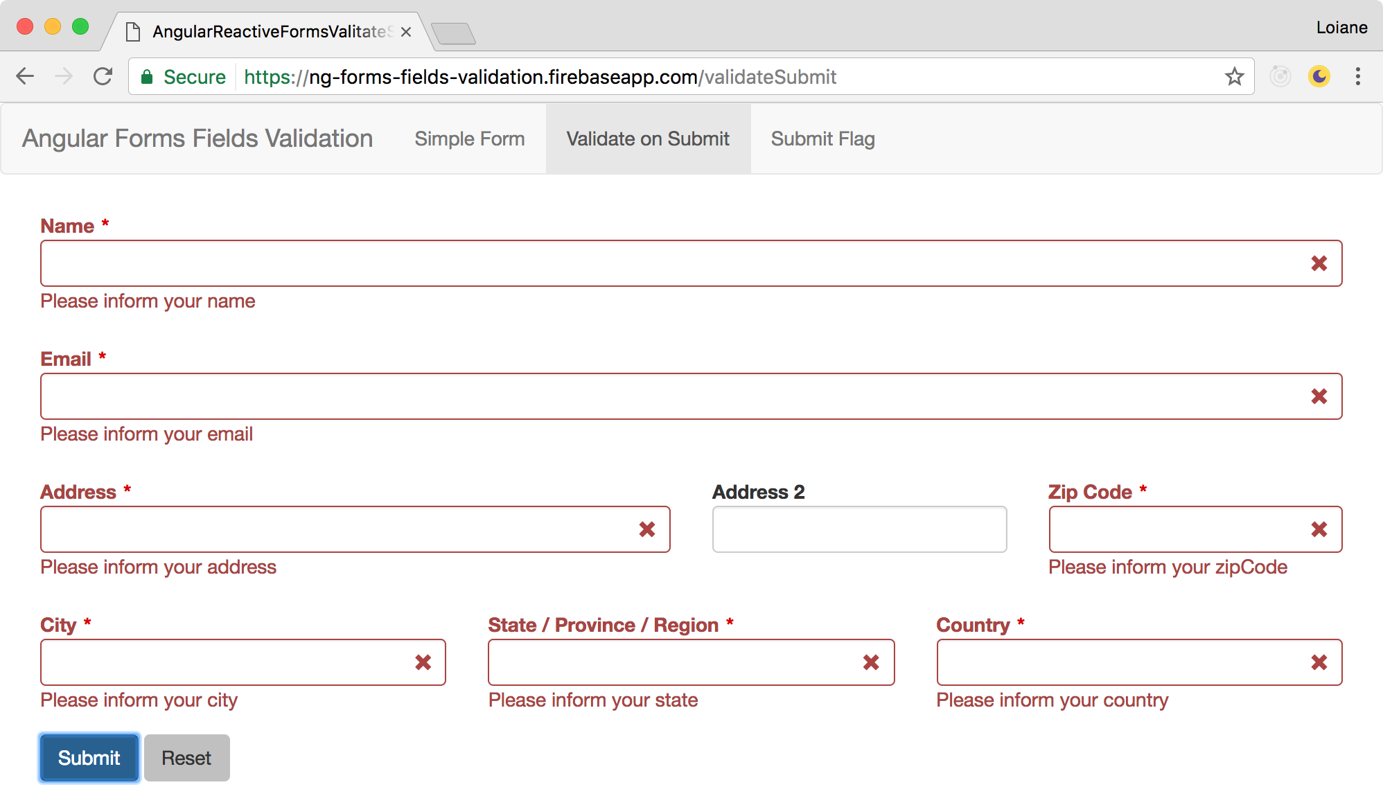 Angular Reactive Forms Trigger Validation On Submit